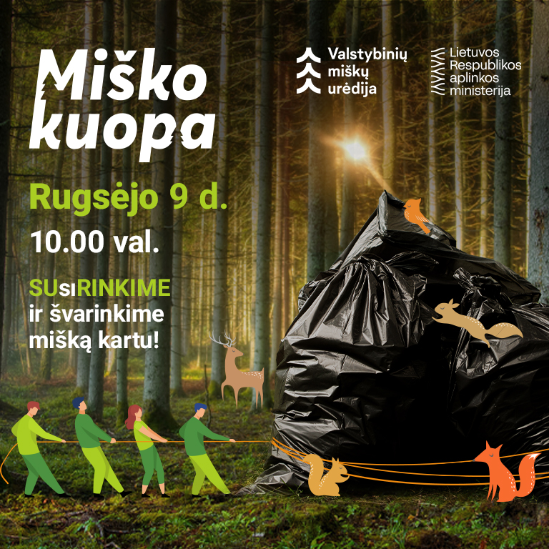 Miškininkai kviečia susiburti į tradicinę miškų švarinimo talką – rugsėjo 9 d. visoje Lietuvoje vyks „Miško kuopa“