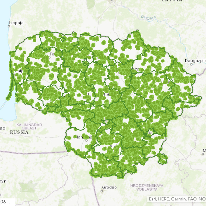 VMU sukūrė ir visuomenei pristato reprezentatyvių miškų plotų žemėlapį 