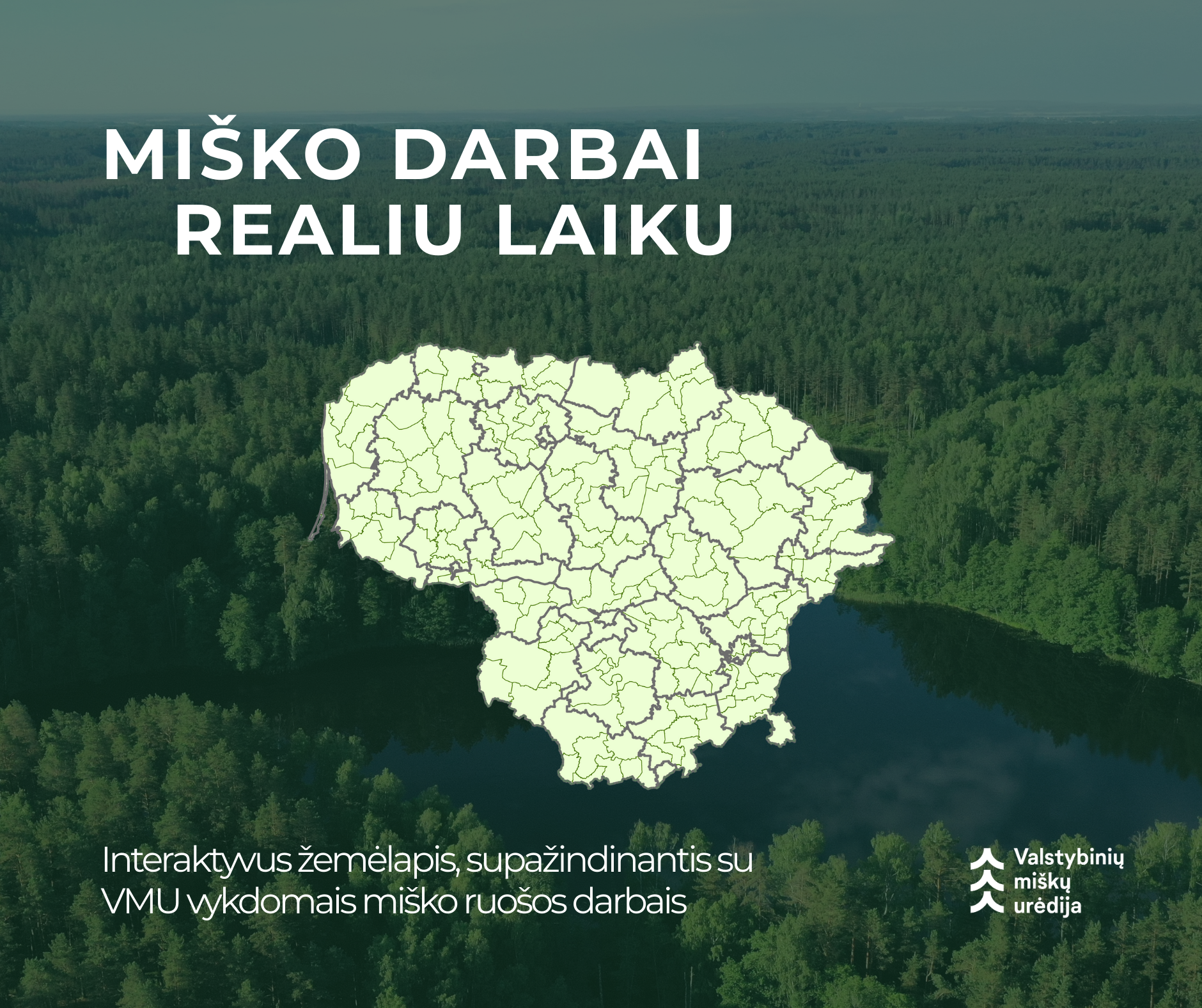 2026 m. planuojamų ir vykdomų miško kirtimų žemėlapis